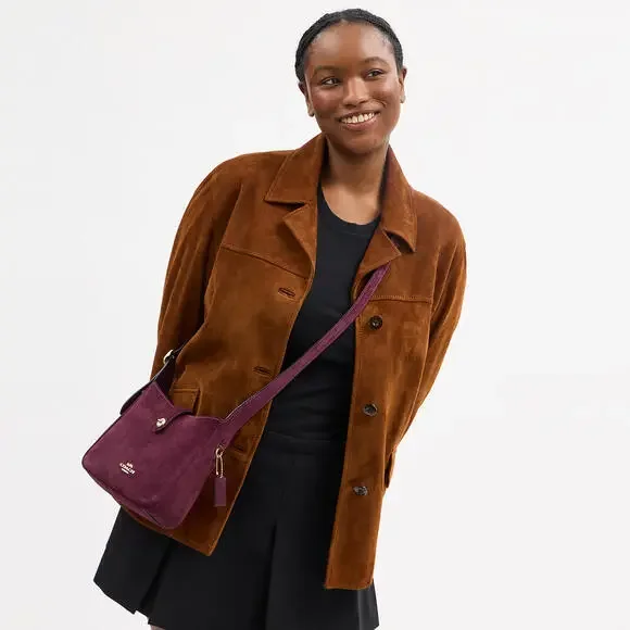 ♥️Coach NWT Maroon Hadley Mini Crossbody Bag /Turn lock closure & Gold Hardware